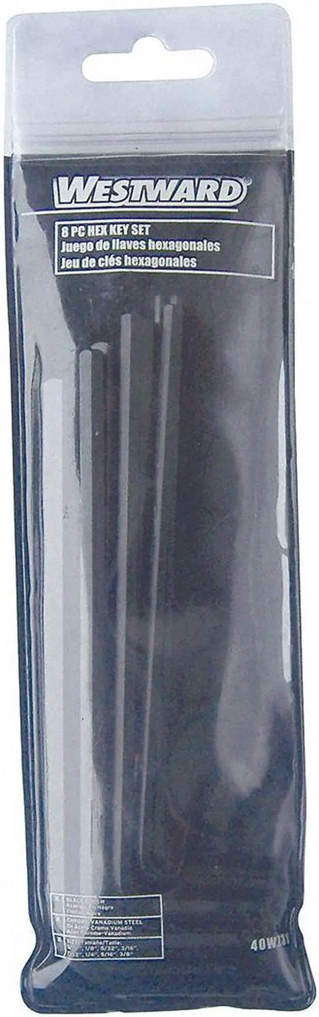 Alt view image 2 of 2 - Long Plain SAE Black Oxide Tamper Resistant Hex Key Set, Number of Pieces: 8