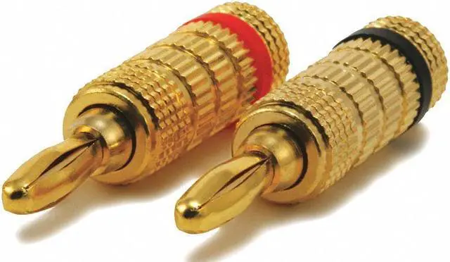 Alt view image 6 of 8 - Monoprice 1 PAIR OF High-Quality Gold Plated Speaker Banana Plugs, Closed Screw Type