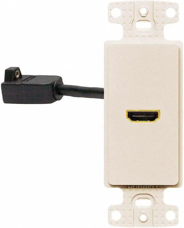 Main image of HUBBELL WIRING DEVICE-KELLEMS NS801LA Video Wall Plate and Jack,HDMI,Lt Al