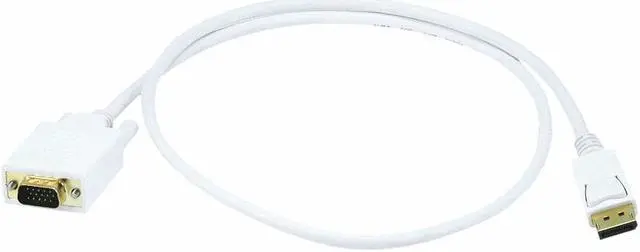 Alt view image 3 of 10 - Monoprice 3ft Gold Plated 28AWG DisplayPort to VGA Cable - White