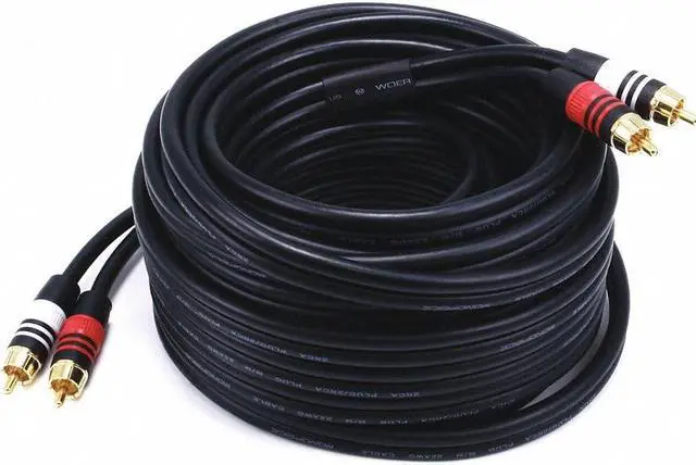 Alt view image 4 of 12 - Monoprice 102867 35-Feet Premium 2 RCA Plug to 2 RCA Plug 22AWG Cable, Black