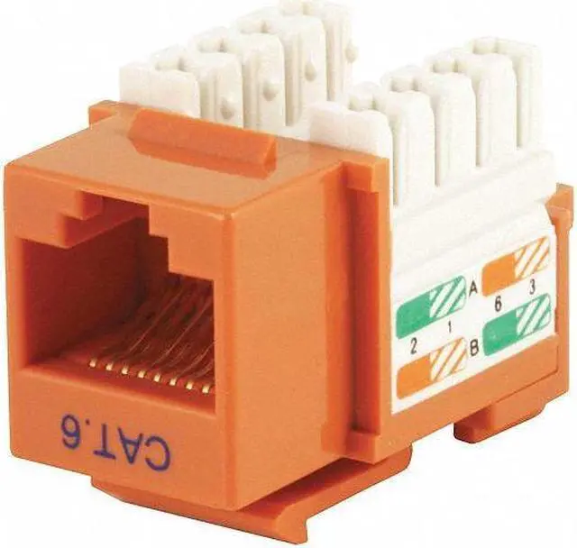 Alt view image 5 of 7 - Monoprice Cat6 Punch Down Keystone Jack for 22-24AWG Solid Wire, Orange