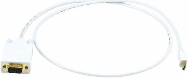 Alt view image 5 of 7 - Monoprice 3Ft 32Awg Mini Displayport To Vga Cable - White