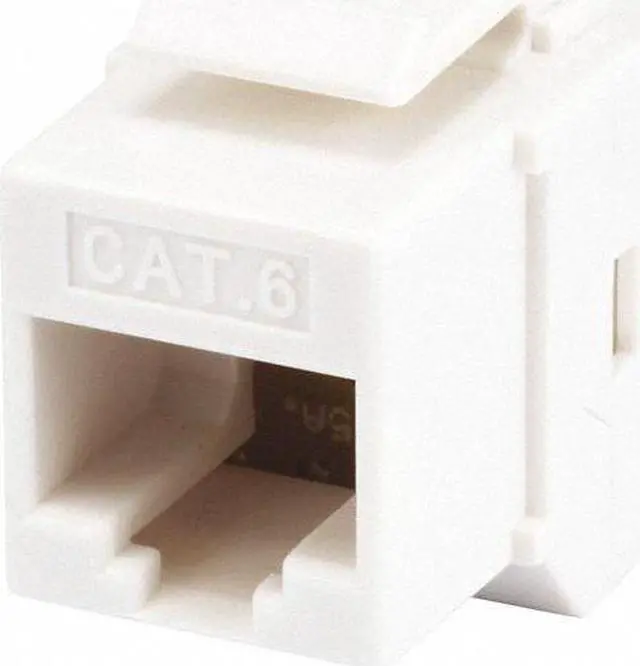 Alt view image 3 of 8 - Monoprice 8P8C RJ45 Cat6 Inline Coupler Type Keystone Jack - White, Fits All Standard Keystone Wall Plates And Panels