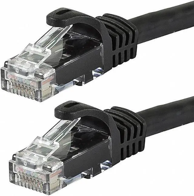 Alt view image 3 of 14 - Monoprice Cat6 Ethernet Patch Cable - 2 Feet - Black | Network Internet Cord - RJ45, Stranded, 550Mhz, UTP, Pure Bare Copper Wire, 24AWG - Flexboot Series