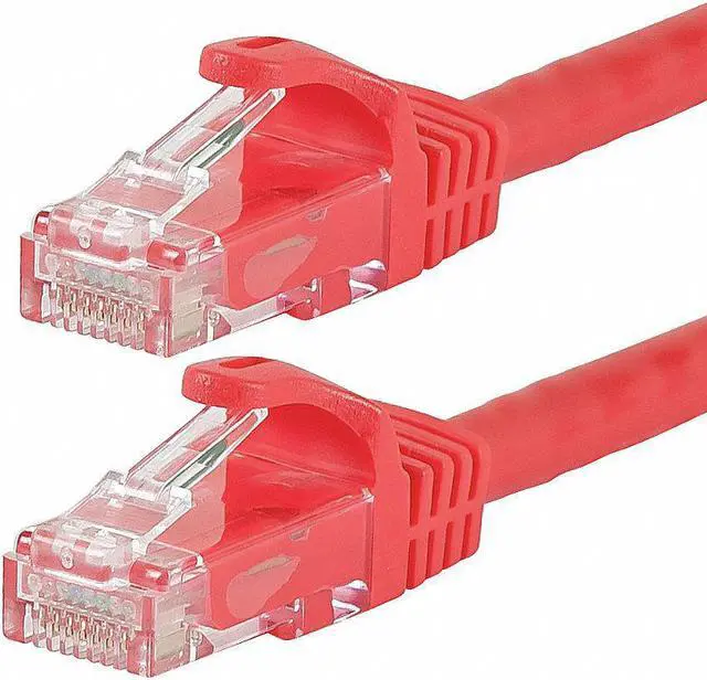 Alt view image 3 of 9 - Monoprice Cat6 Ethernet Patch Cable - 10 Feet - Red | Network Internet Cord - RJ45, Stranded, 550Mhz, UTP, Pure Bare Copper Wire, 24AWG - Flexboot Series