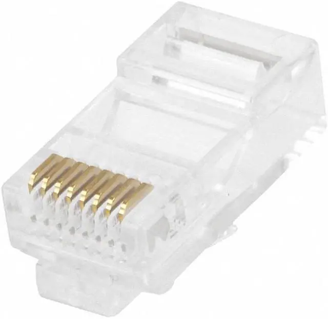 Alt view image 2 of 5 - Monoprice RJ-45 8P8C Plug Flat Stranded 50-Piece/Bag (107322)