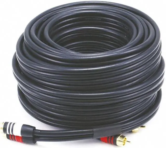 Alt view image 3 of 7 - Monoprice Premium Two-Channel Audio Cable - 50 Feet - Black | 2 RCA Plug to 2 RCA Plug 22AWG, Male to Male