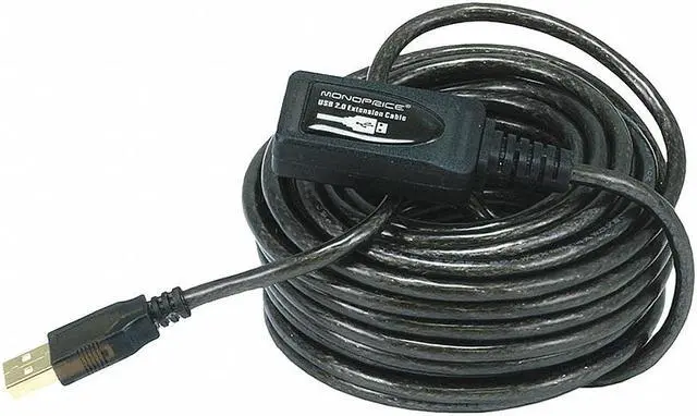 Alt view image 5 of 14 - Monoprice USB Type-A to Type-A Female 2.0 Extension Cable - Active, 28/24AWG, Repeater, Kinect and PS3 Move Compatible,
