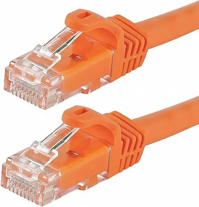 Alt view image 3 of 5 - Monoprice Cat6 Ethernet Patch Cable - 0.5 Feet - Orange | Network Internet Cord - RJ45, Stranded, 550Mhz, UTP, Pure Bare Copper Wire, 24AWG - Flexboot Series