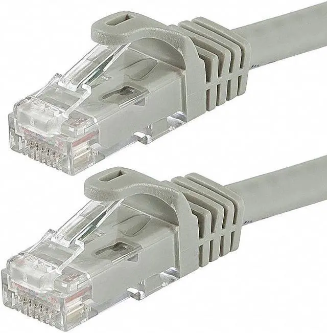 Alt view image 2 of 10 - Monoprice Cat6 Ethernet Patch Cable - 7 Feet - Gray | Network Internet Cord - RJ45, Stranded, 550Mhz, UTP, Pure Bare Copper Wire, 24AWG - Flexboot Series