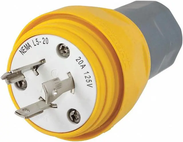 Alt view image 2 of 2 - HUBBELL WIRING DEVICE-KELLEMS HBL26W47 Watertight Locking Plug, L5-20P, 20 A,
