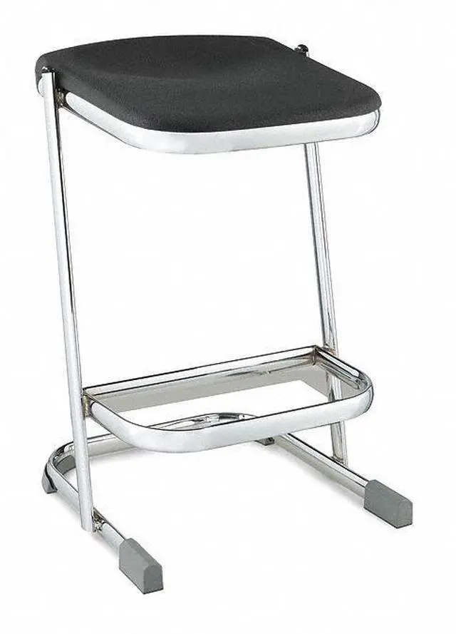 Alt view image 3 of 14 - NPS 6624 Series Elephant Z-Stool - Backless - Supports Up to 500 lb - 24" Seat Height - Black Seat, Chrome Frame