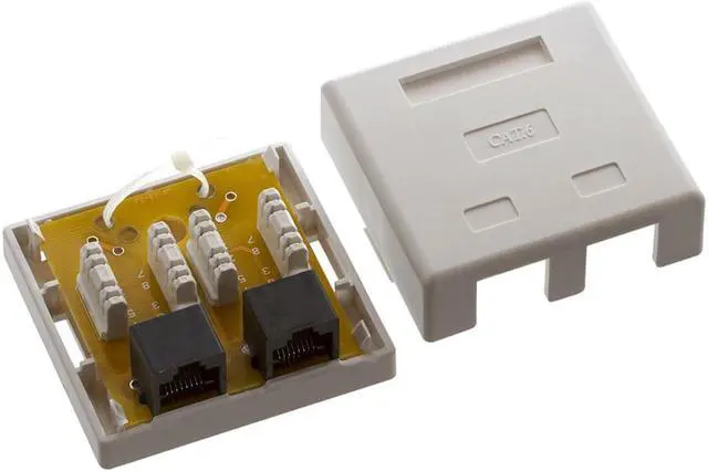 Alt view image 3 of 5 - Cmple - Surface Mount Box Cat6 Double WHITE