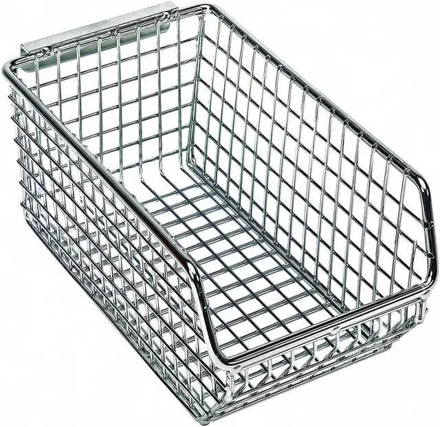 Alt view image 2 of 2 - QUANTUM STORAGE SYSTEMS QMB520C Hang & Stack Storage Bin, Wire, Chrome, 3 in H,