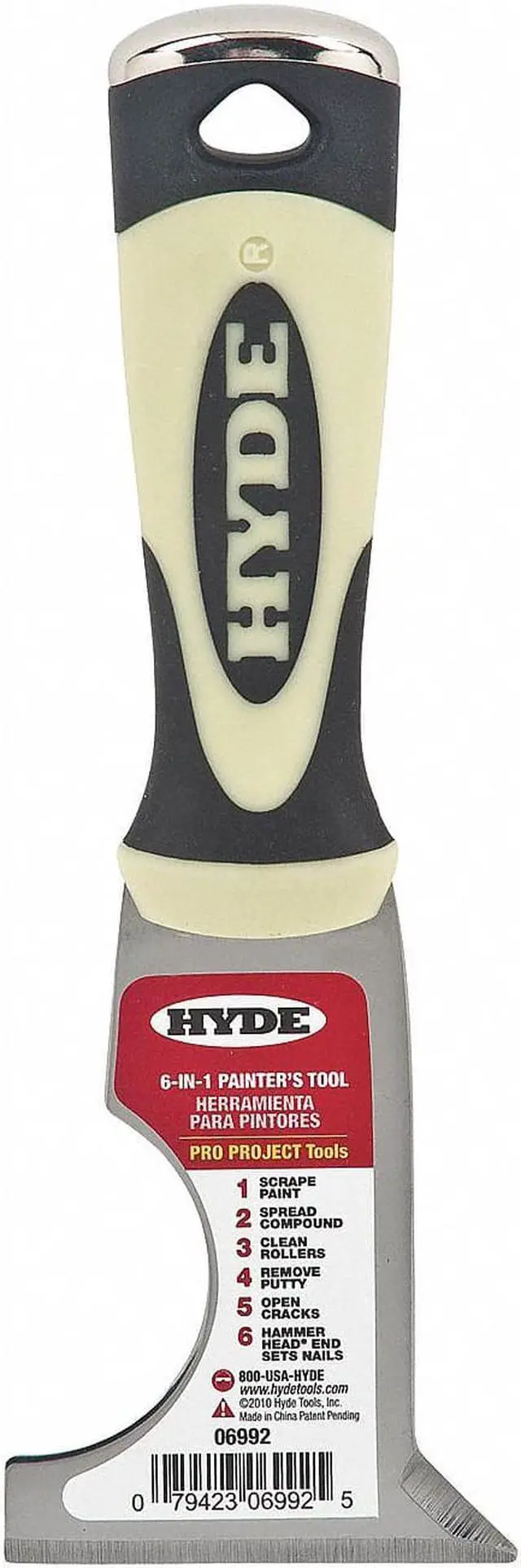 Main image of HYDE 06992 Painters Tool, Length 8 in, Blade Width 2 1/2 in, Carbon Steel,