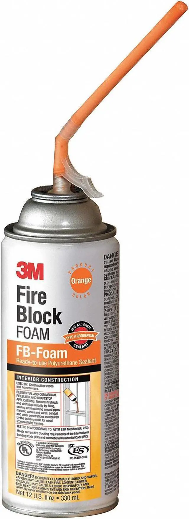 Alt view image 2 of 9 - Fire Block Sealant, 12 oz., Orange, Aerosol