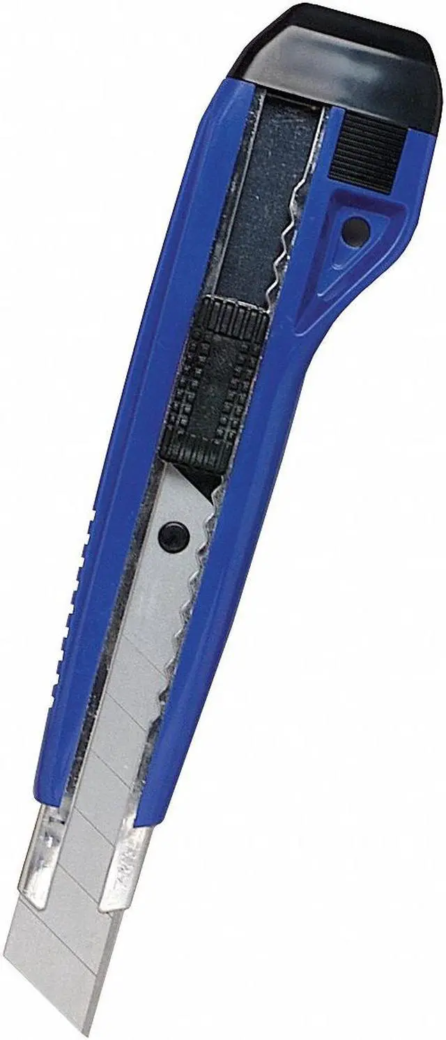 Alt view image 2 of 5 - Cosco Heavy-Duty Snap Blade Utility Knife Four 8-Point Blades Retractable Blue