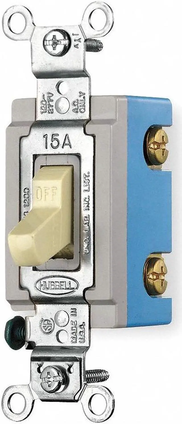 Main image of HUBBELL WIRING DEVICE-KELLEMS HBL1201I Wall Swtch,1-Pol,120/277V,15A,Ivry,Toggl