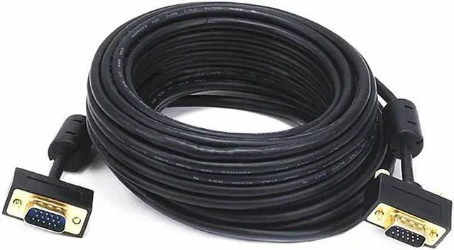 Alt view image 5 of 13 - Monoprice Ultra Slim SVGA Super VGA M/M Monitor Cable - 35 Feet With Ferrites | 30/32AWG, Gold Plated Connector
