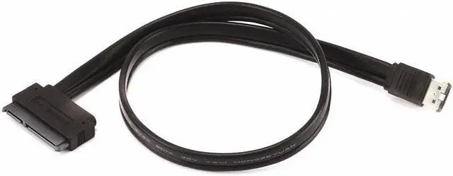 Alt view image 4 of 15 - Monoprice 108492 19-Inch eSATAp to SATA 22-Pin Cable, Black