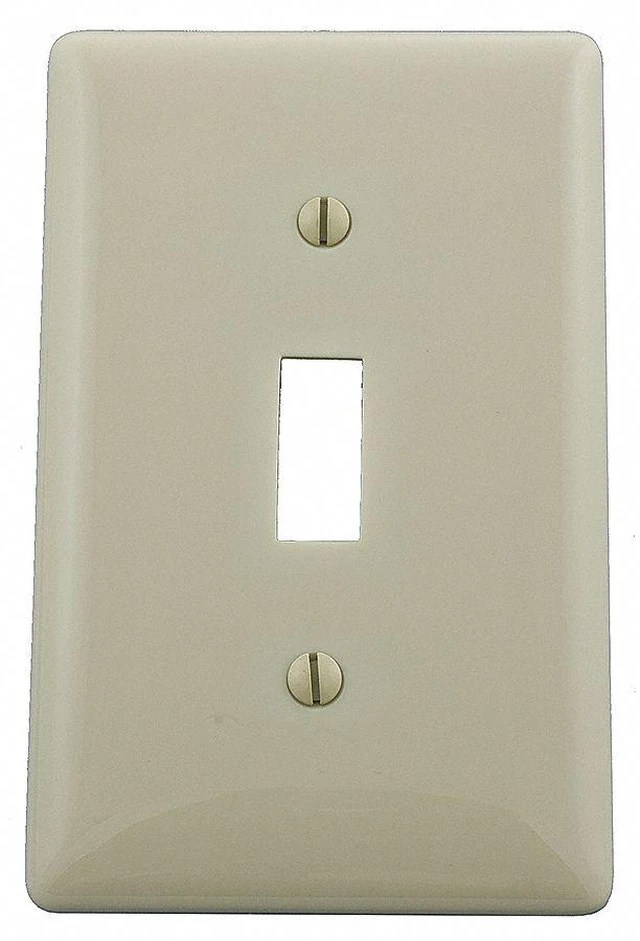 Main image of HUBBELL WIRING DEVICE-KELLEMS NP1I Toggle Switch Wall Plate,1 Gang,Ivory