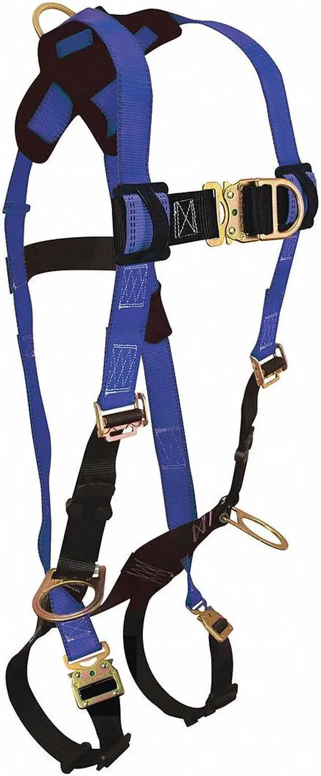 Alt view image 2 of 2 - CONDOR G7023QCFDXL Full Body Harness, Vest Style, XL, Polyester, Black/Blue