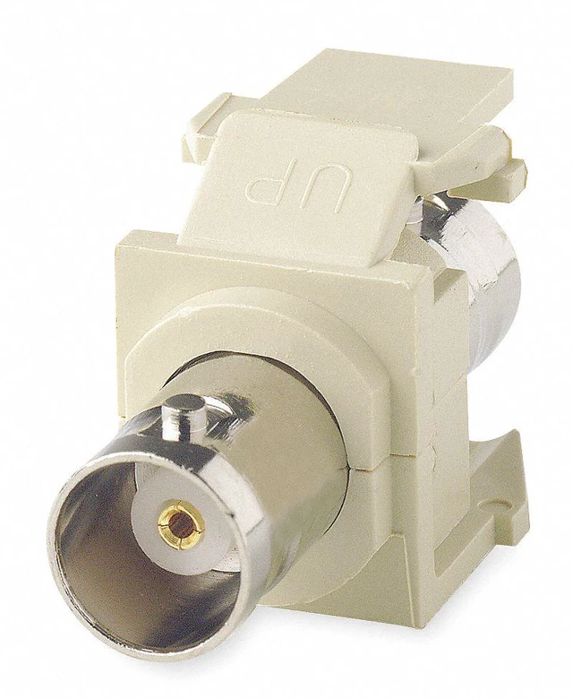 Alt view image 6 of 6 - Leviton 41084-BIF BNC QuickPort Adapter, Nickel-Plated, Ivory