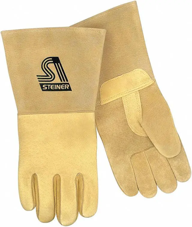 Main image of STEINER P750-L Welding Gloves, Gauntlet Cuff, Straight Thumb, Pigskin, L, 1 PR