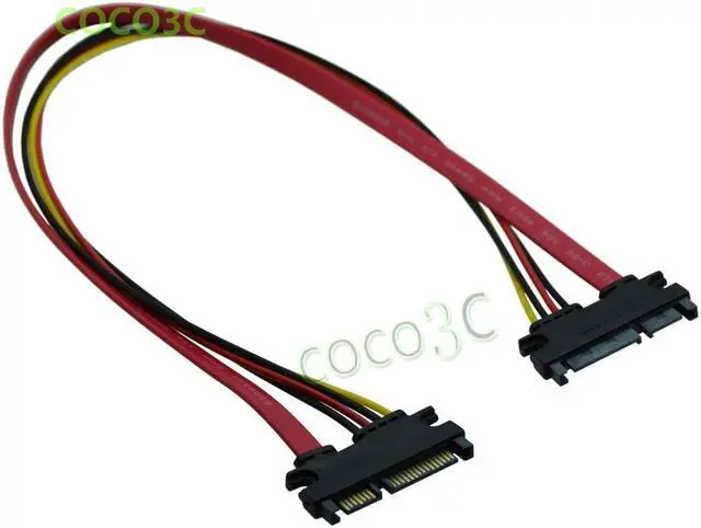 Alt view image 4 of 4 - 0.5M 2.5" / 3.5" Hard Disk sata port cable 22 Pin SATA male port to 22 ( 7+15 ) pin SATA male port Cable