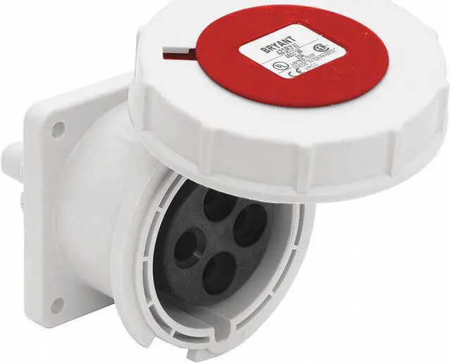 Main image of BRYANT BRY420R7W Watertight Pin & Sleeve Receptacle, 20 A, 480V AC, Three
