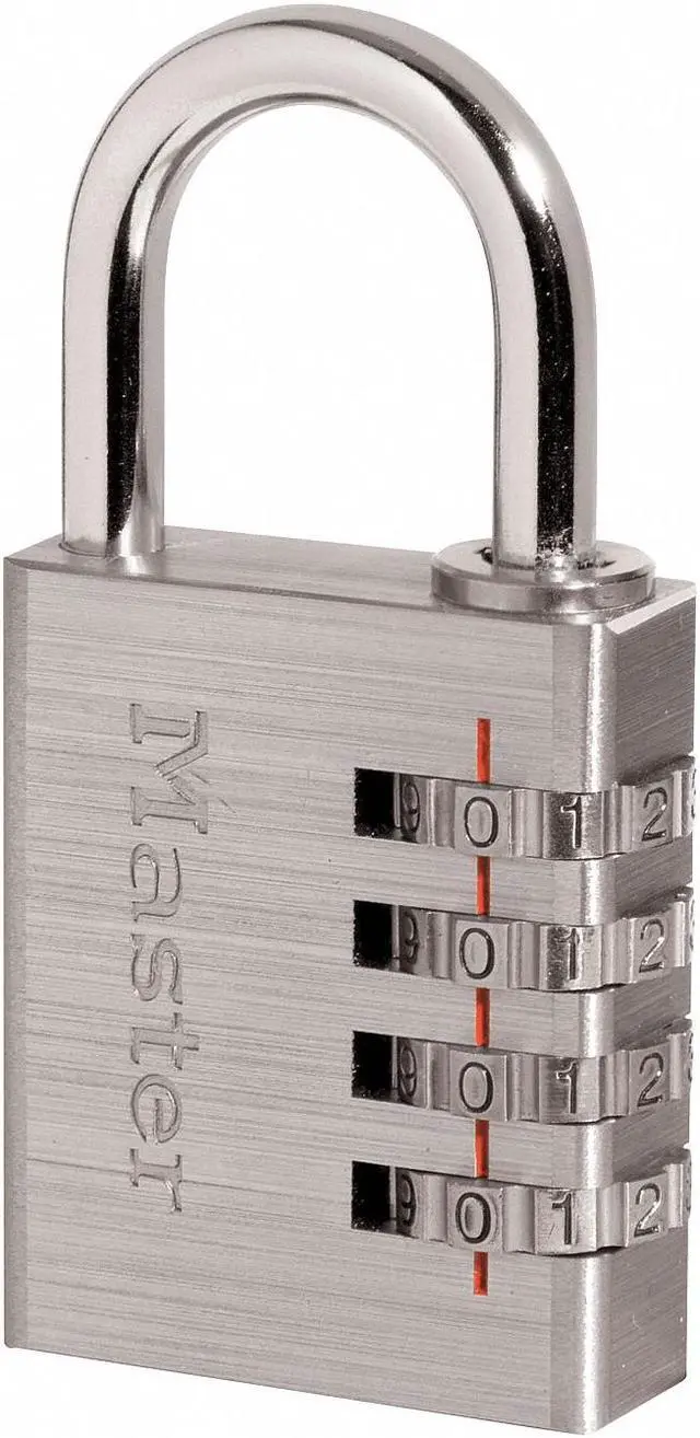 Alt view image 2 of 5 - MASTER LOCK 643D Combination Padlock, Side, Black/Silver