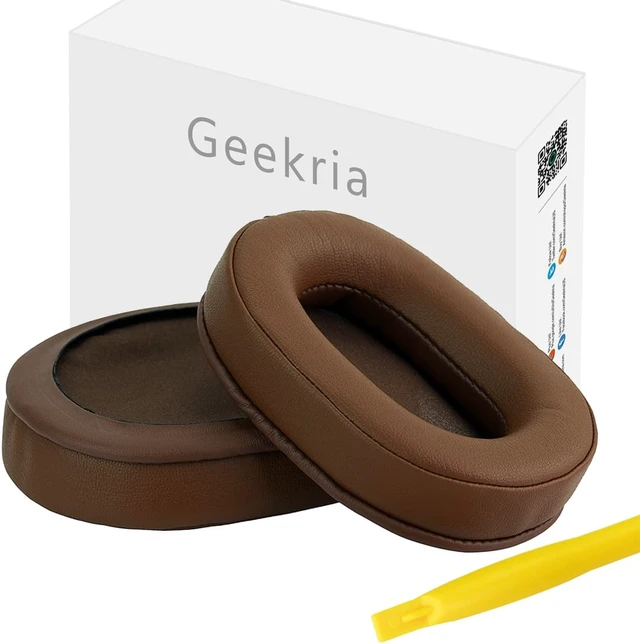 Main image of Geekria QuickFit Protein Leather Replacement Ear Pads for SONY MDR-7506, MDR-V6, MDR-CD900ST Headphones Earpads, Headset Ear Cushion Repair Parts (Brown)