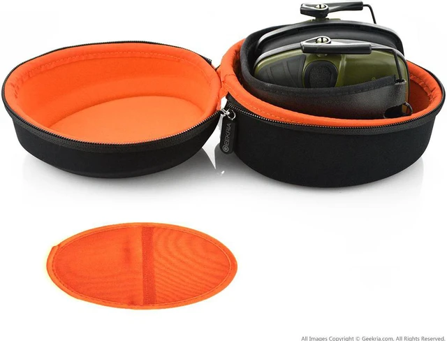 Alt view image 5 of 8 - Geekria Hard Shell Carrying Case / Bag For Howard Leight Impact Sport OD Electric Earmuff / Headset / Headphones, with Mesh Pocket for Accessories