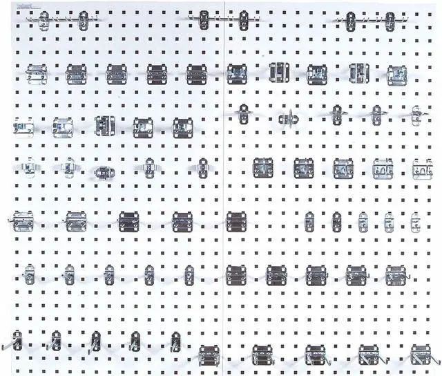 Alt view image 2 of 8 - Triton Products LB2-Kit White Epoxy 18 Gauge Steel Square Hole Pegboards