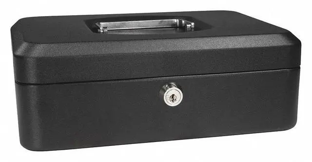 Alt view image 19 of 19 - 8 Inch Black Cash Box with Key Lock