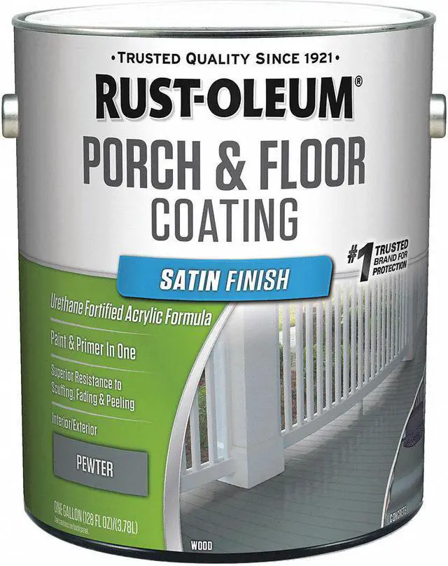 Alt view image 3 of 5 - Rust-oleum Satin Urethane Modified Acrylic Floor Coating, Pewter, 1 gal. 320418