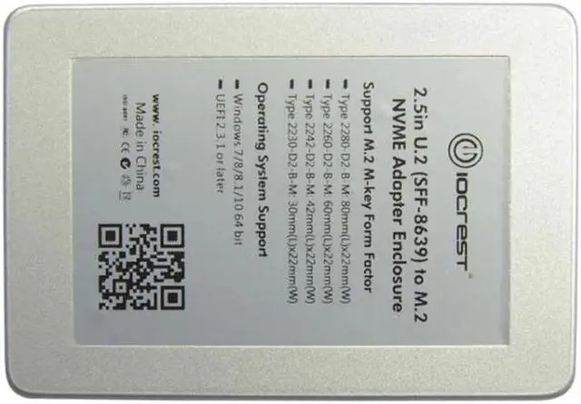 Alt view image 3 of 6 - M.2 Adapter M.2 NVMe SSD to PCI-e U.2 SFF-8639 Adapter PCIe M2 converter with enclosure for desktop