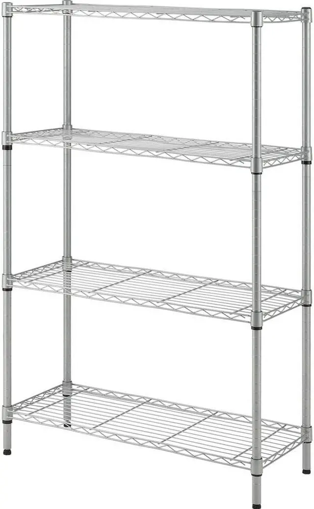Alt view image 4 of 9 - Lorell Wire Shelving 4-shelf Light-duty 36"Wx14"Dx54"H Silver 70063