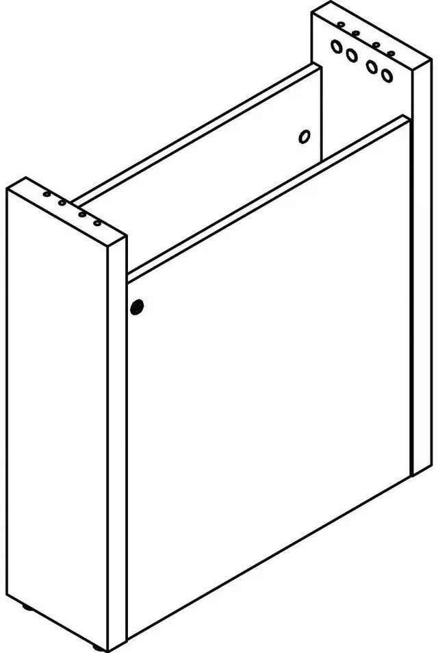 Alt view image 2 of 4 - Lorell Base w/Wire Management Door 24"x8"x28" Mahogany PLB24MY