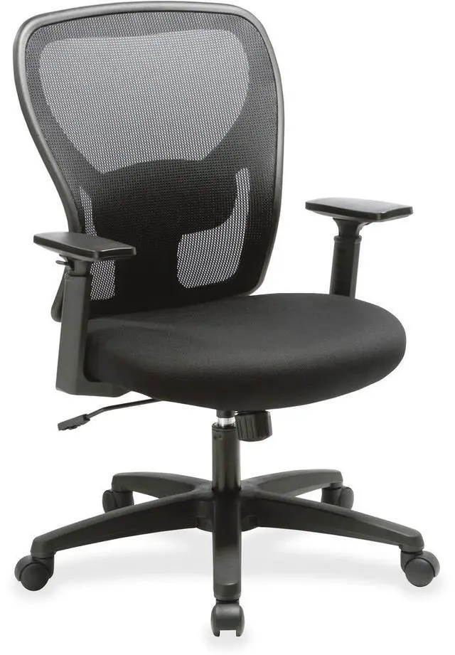 Alt view image 8 of 10 - Lorell Mid-back Task Chair - Fabric Black Seat - Fabric Black Back - 27.5" Width x 27.8" Depth x 41.9" Height  LLR83307