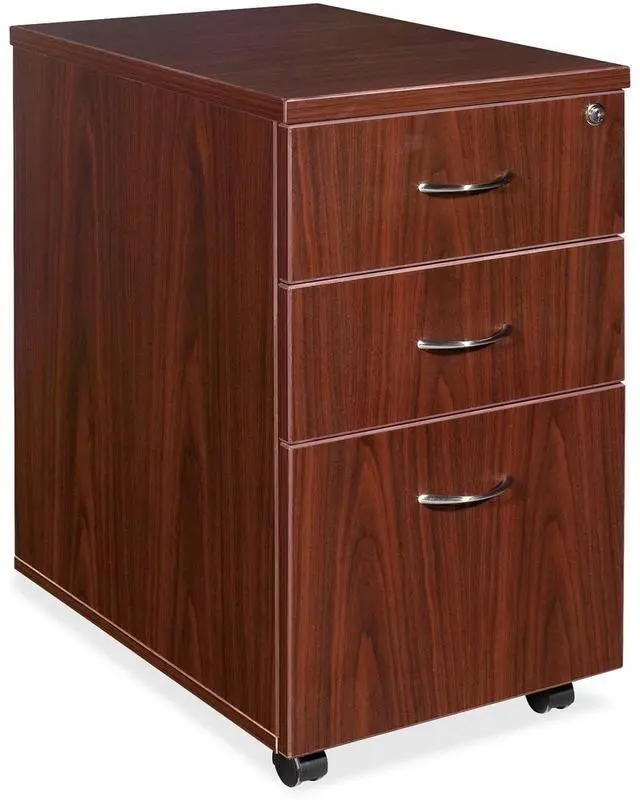 Alt view image 10 of 17 - Lorell Mobile Pedestal Box/Box/File 16"x22"x28-1/4" Mahogany 69395