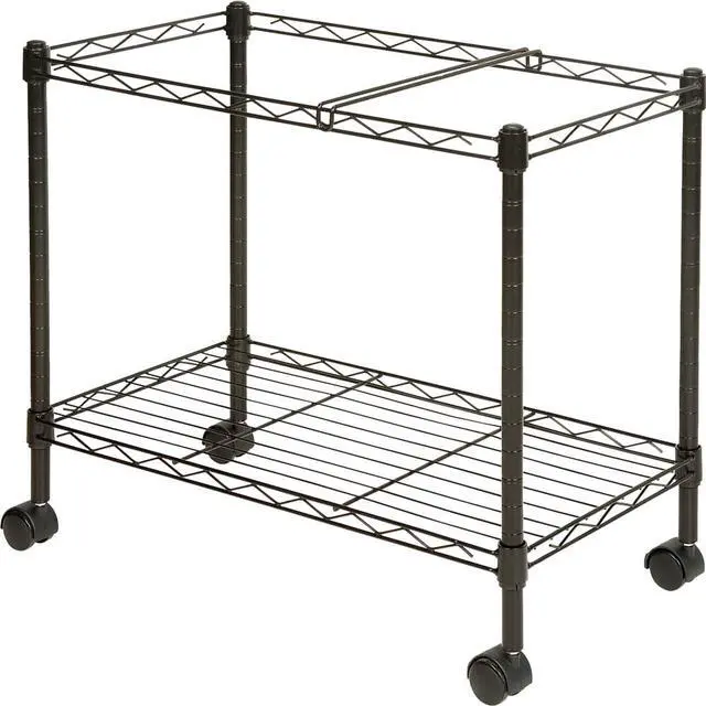 Alt view image 4 of 8 - Lorell Mobile File Cart - 4 Casters - Steel - 12.9" Width x 25.8" Depth x 20.5" Height - Black  LLR45651