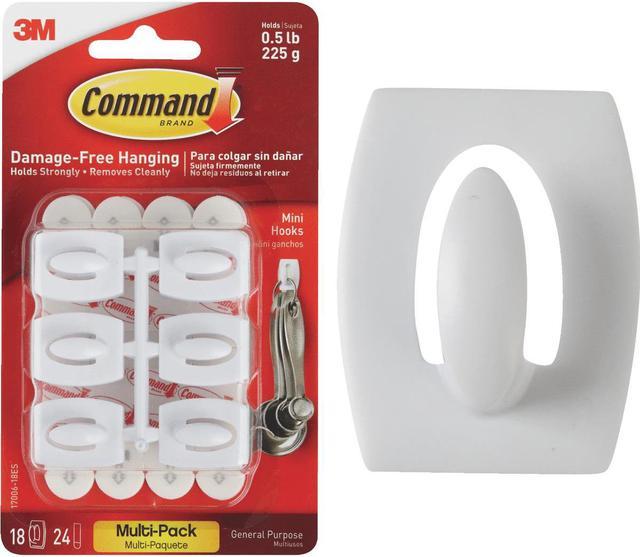 3M Command White Mini Adhesive Hook (18-Pack) 17006-18ES