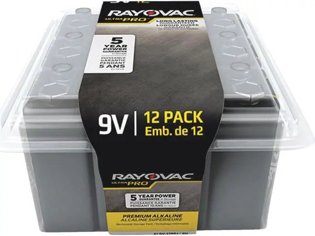 Alt view image 6 of 19 - Rayovac UltraPro 9V Alkaline Battery (12-Pack) AL9V-12PPJ