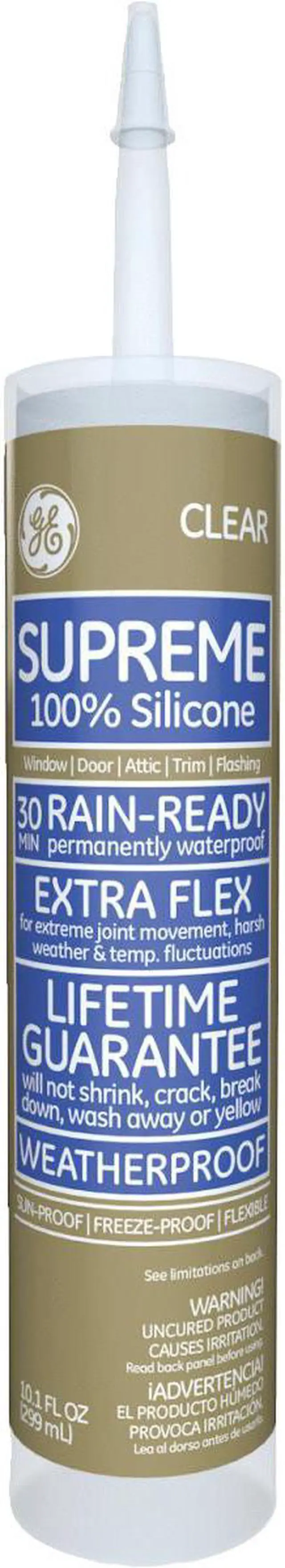 Alt view image 3 of 5 - GE 2814816 Silicone Sealant, 10 oz, Cartridge, Clear, Silicone Base, Supreme