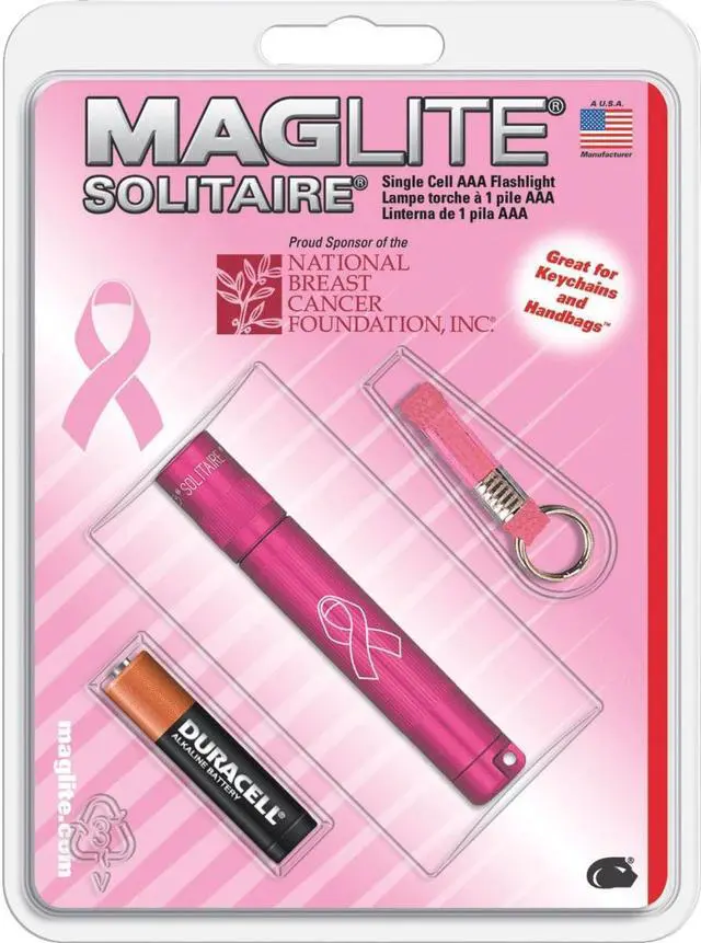 Alt view image 3 of 11 - MAGLITE K3AMW6 MAGLITE Incandescent 1-Cell AAA Solitaire Flashlight NBCF Pink