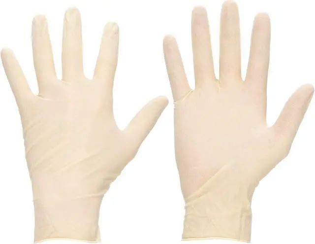 Alt view image 2 of 7 - Diamond Grip Latex Gloves Sm. Small