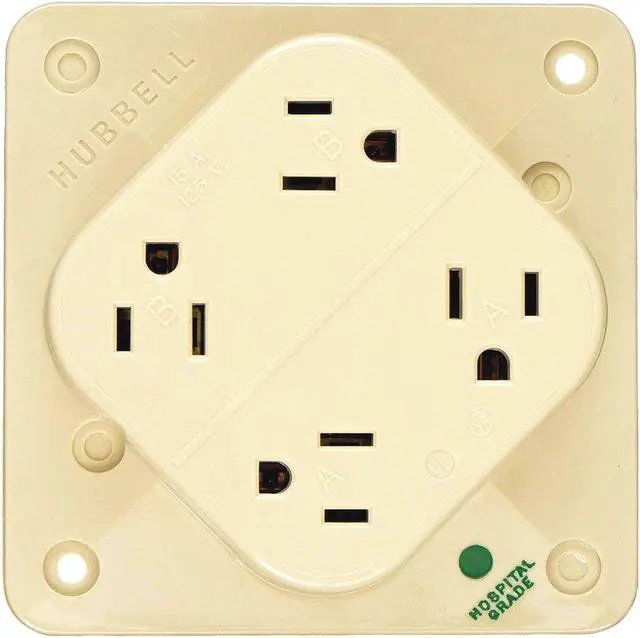 Main image of HUBBELL WIRING DEVICE-KELLEMS HBL415HI Straight Blade Receptacle, 5-15R, 15 A,