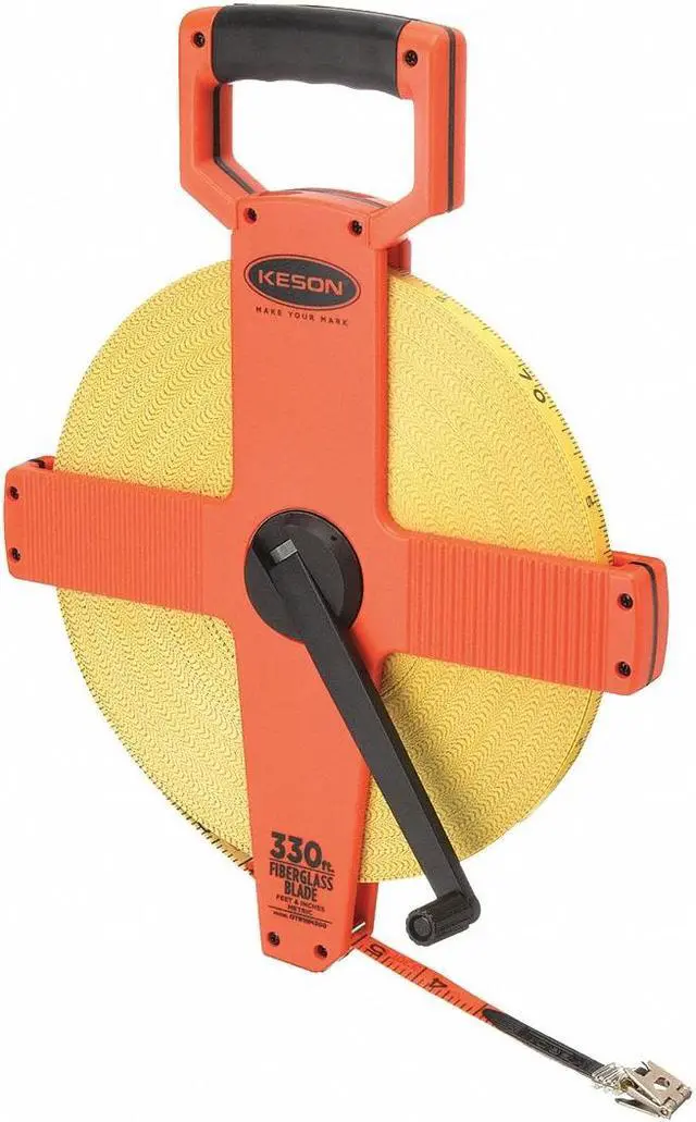 Alt view image 2 of 7 - Keson Tape Measure,1/2 In x 300 ft/90m,Pumpkin OTR-18M-300